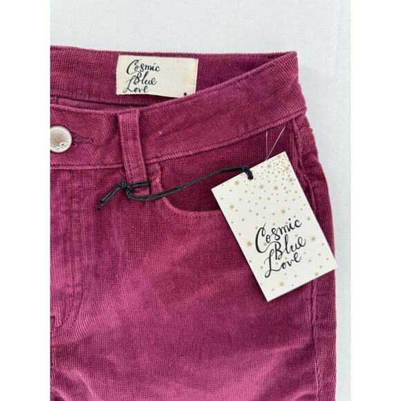 Cosmic Blue Love Jeans Women’s Size 27 Petite Corduroy Magenta Pink Skinny NWT​​ - Picture 2 of 16